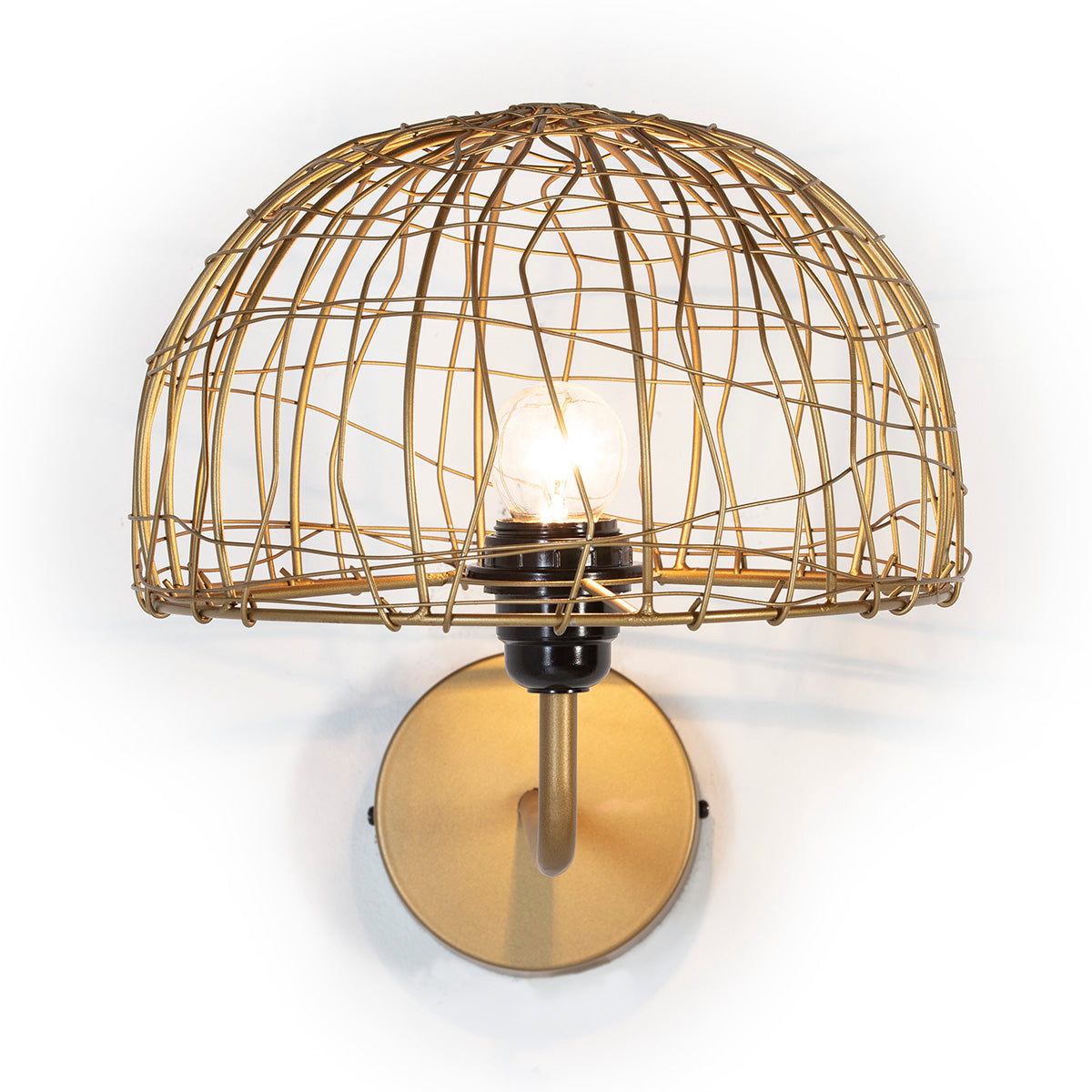 Aplica de Perete din Sarma Metal cu Finisaj Auriu Thai Natura