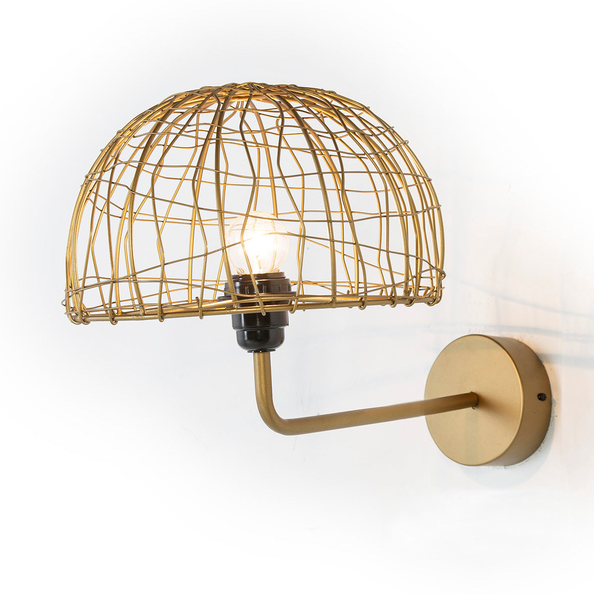 Aplica de Perete din Sarma Metal cu Finisaj Auriu Thai Natura