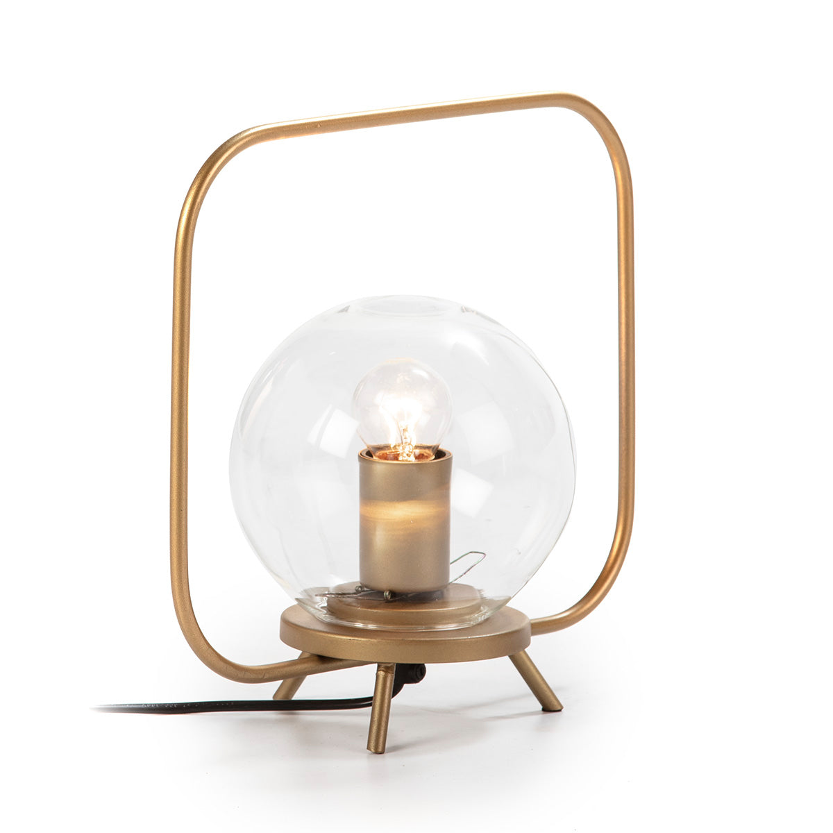 Veioza din Sticla Metal cu Finisaj Auriu Thai Natura