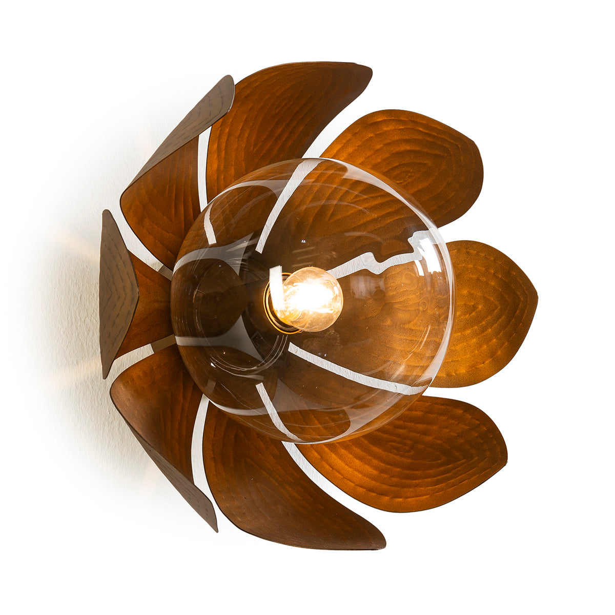 Aplica de Perete din Sticla Metal Thai Natura