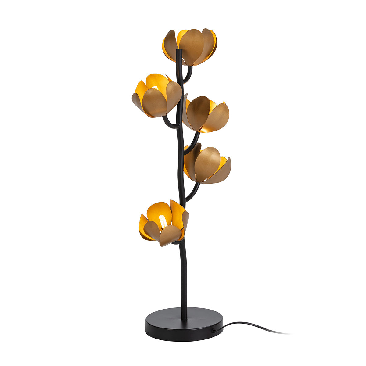 Veioza din Metal Negru Auriu Thai Natura