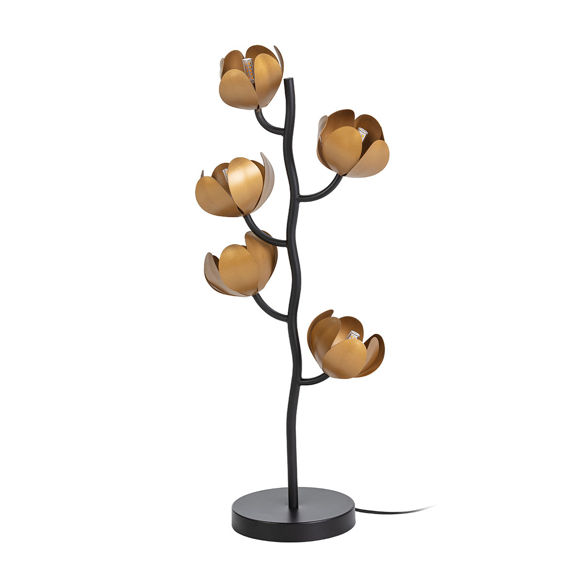 Veioza din Metal Negru Auriu Thai Natura