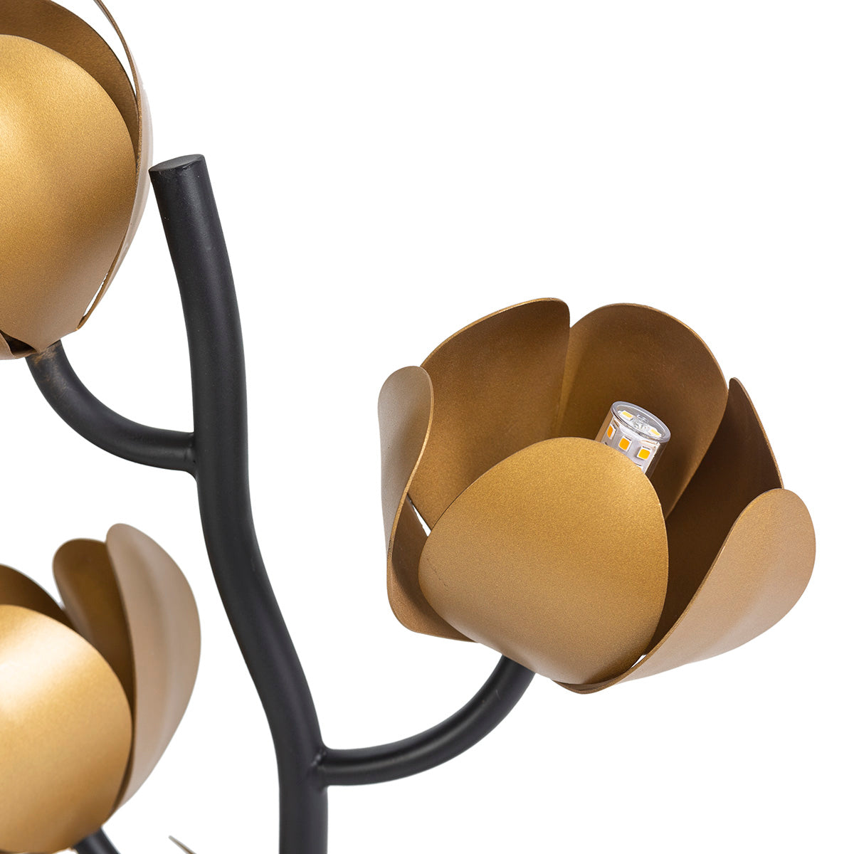 Veioza din Metal Negru Auriu Thai Natura