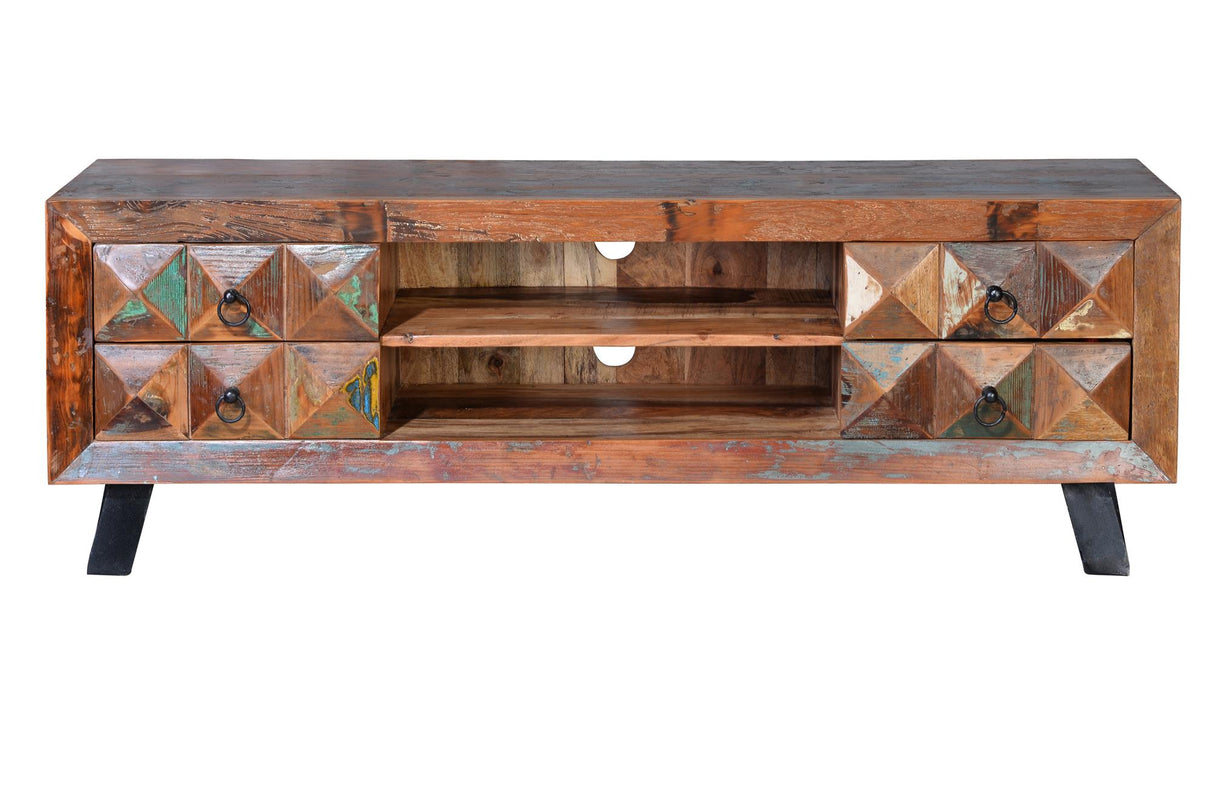 Comoda TV din Lemn Reciclat cu Picioare din Fier Giner y Colomer