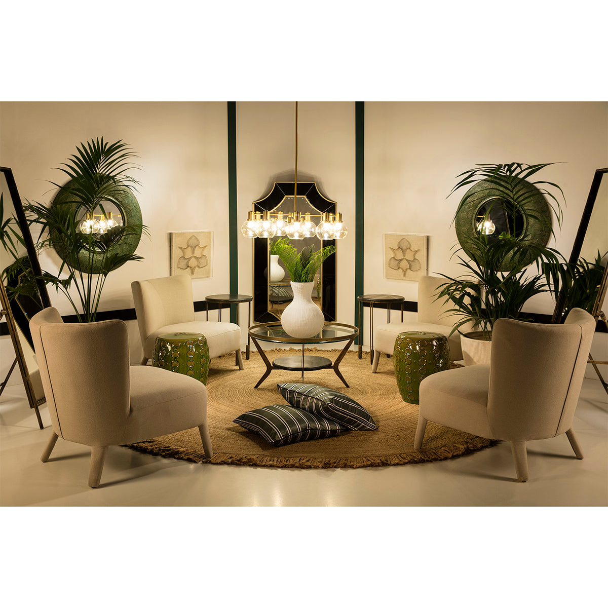 Lustra din Sticla Metal Auriu Thai Natura