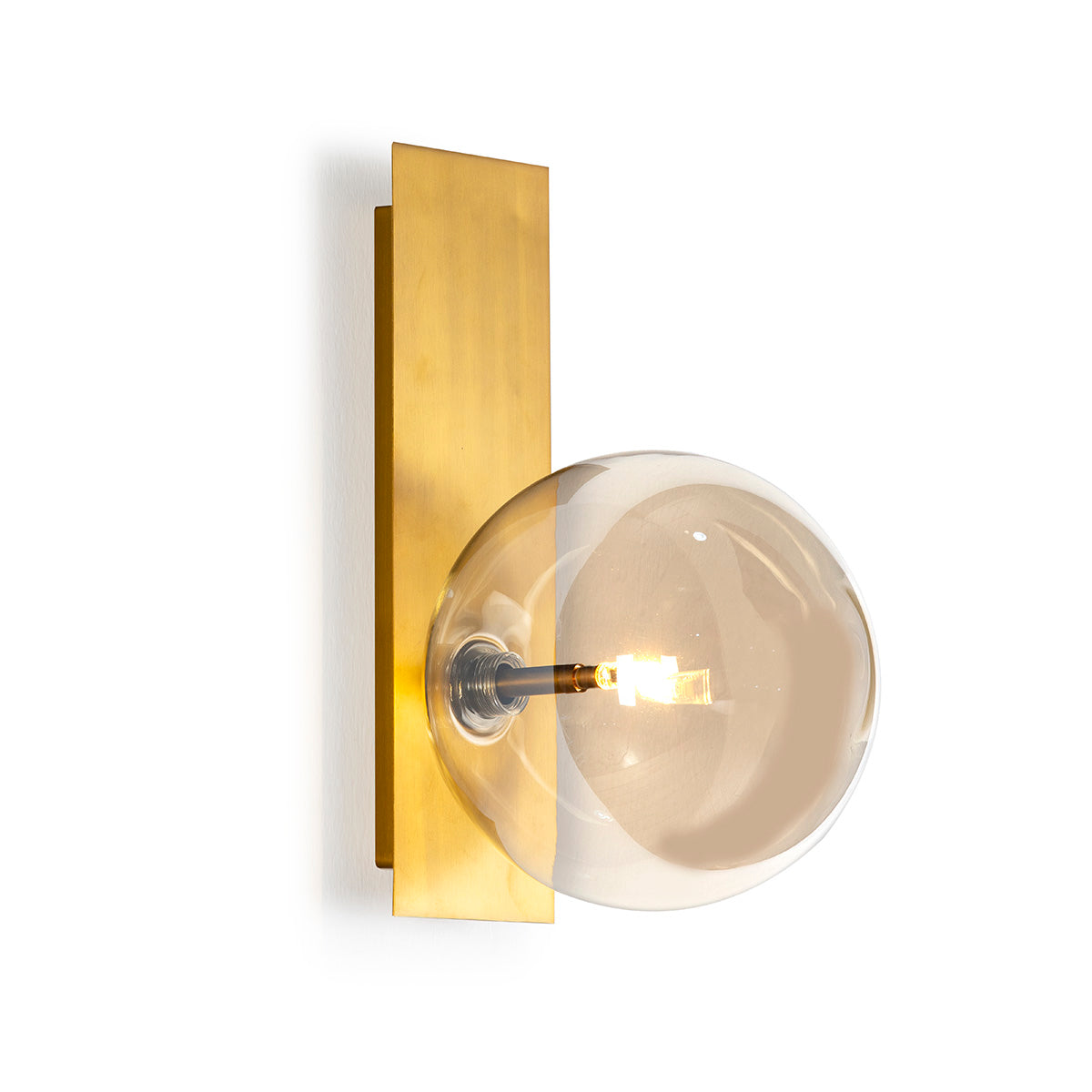 Aplica cu Abajur din Sticla Chihlimbar Suport Auriu Thai Natura