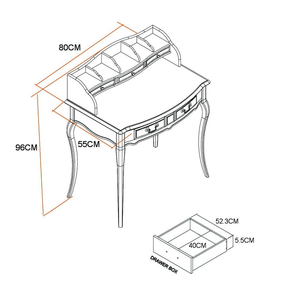 Masa Machiaj din din Stejar cu Motive Provensale Livin Hill