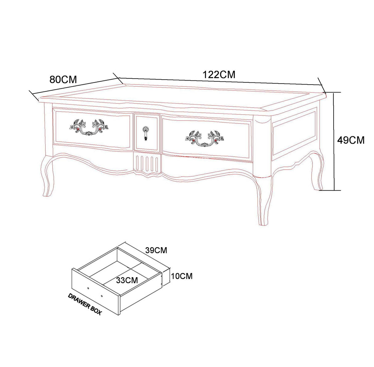 Masuta de Cafea din Lemn Masiv cu Picioare Sculptate Livin Hill