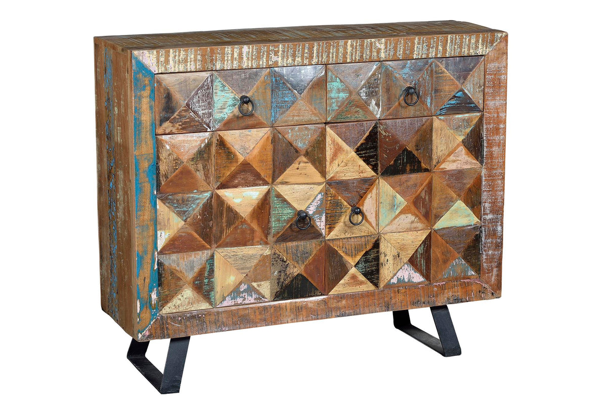 Comoda Karma din Lemn Reciclat cu Picioare din Fier Giner y Colomer