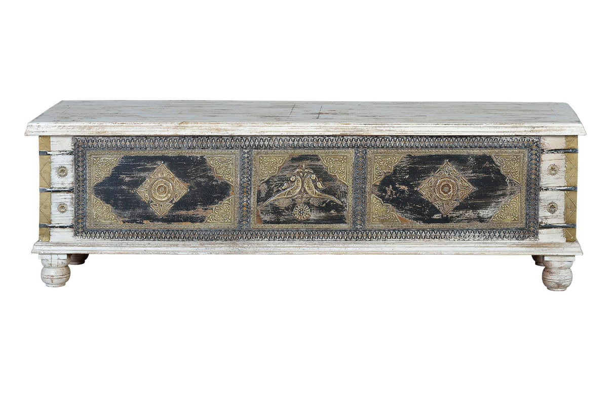 Cufar din Lemn de Mango cu Capac Deschis si Detalii Bronz Giner y Colomer