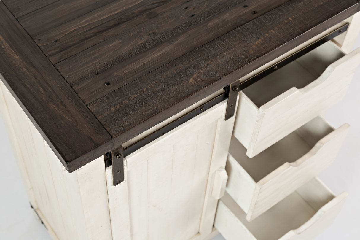 Comoda Rustica din Lemn de Pin si Usi Glisante Livin Hill