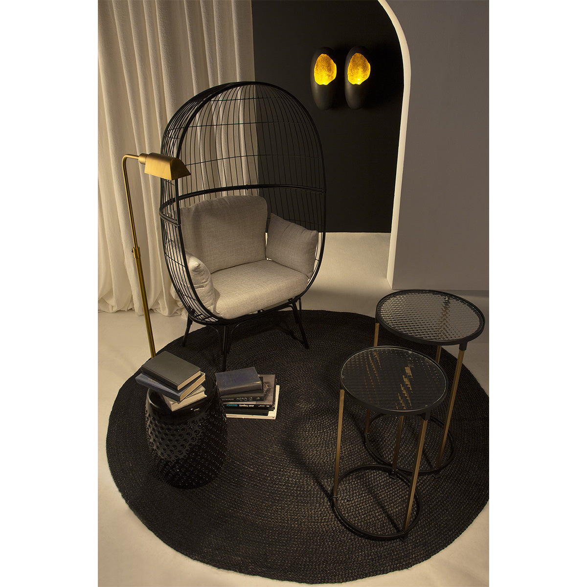 Aplica de Perete Metal Negru Auriu Thai Natura