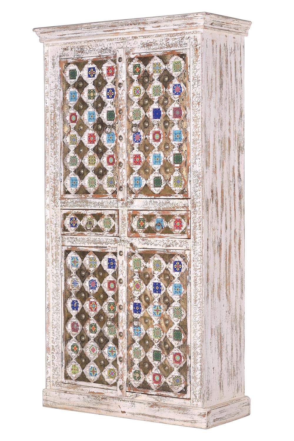 Dulap din Lemn de Mango cu Detalii din Ceramica si Bronz Giner y Colomer