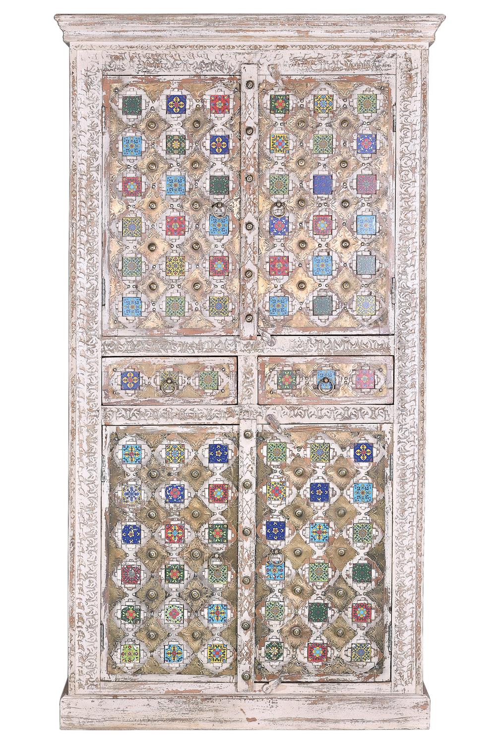 Dulap din Lemn de Mango cu Detalii din Ceramica si Bronz Giner y Colomer