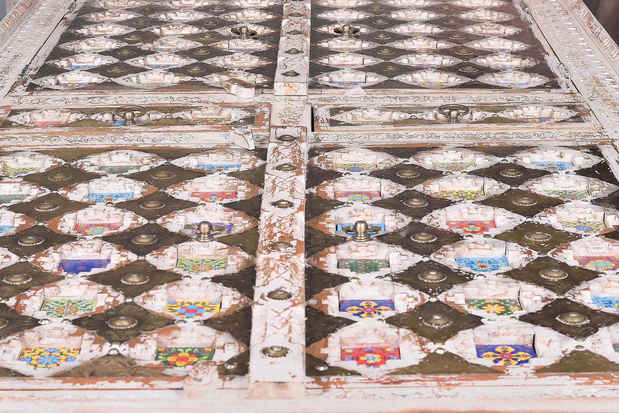 Dulap din Lemn de Mango cu Detalii din Ceramica si Bronz Giner y Colomer