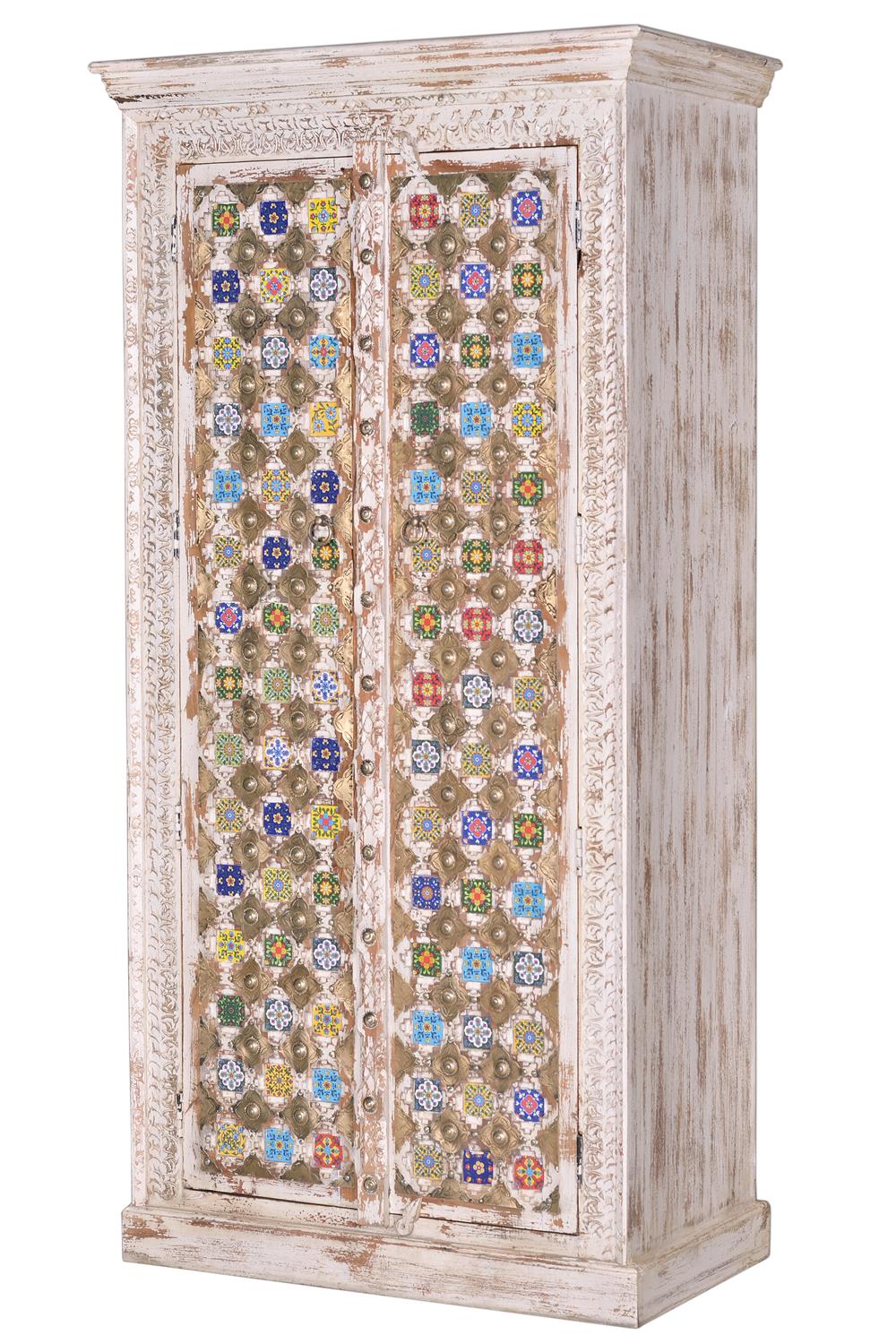 Dulap din Lemn de Mango cu Detalii de Bronz si Ceramica Giner y Colomer