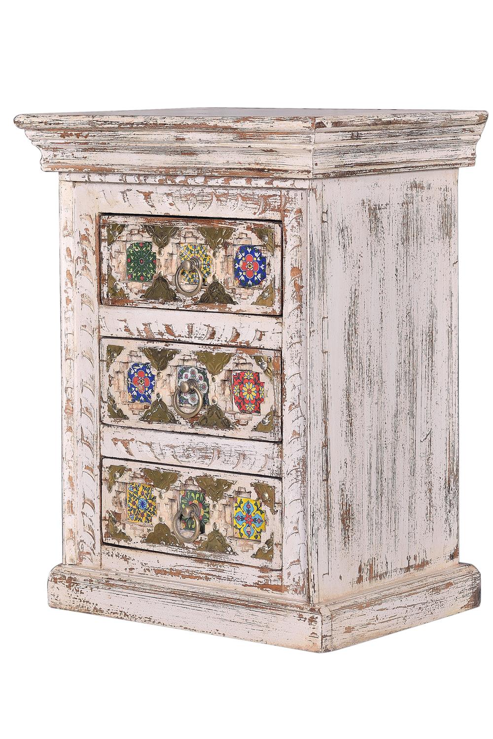 Noptiera cu 3 Sertare din Lemn de Mango Giner y Colomer