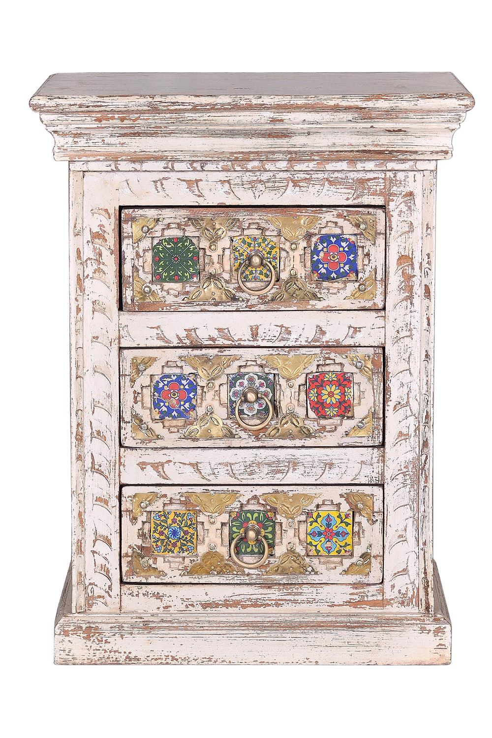 Noptiera cu 3 Sertare din Lemn de Mango Giner y Colomer