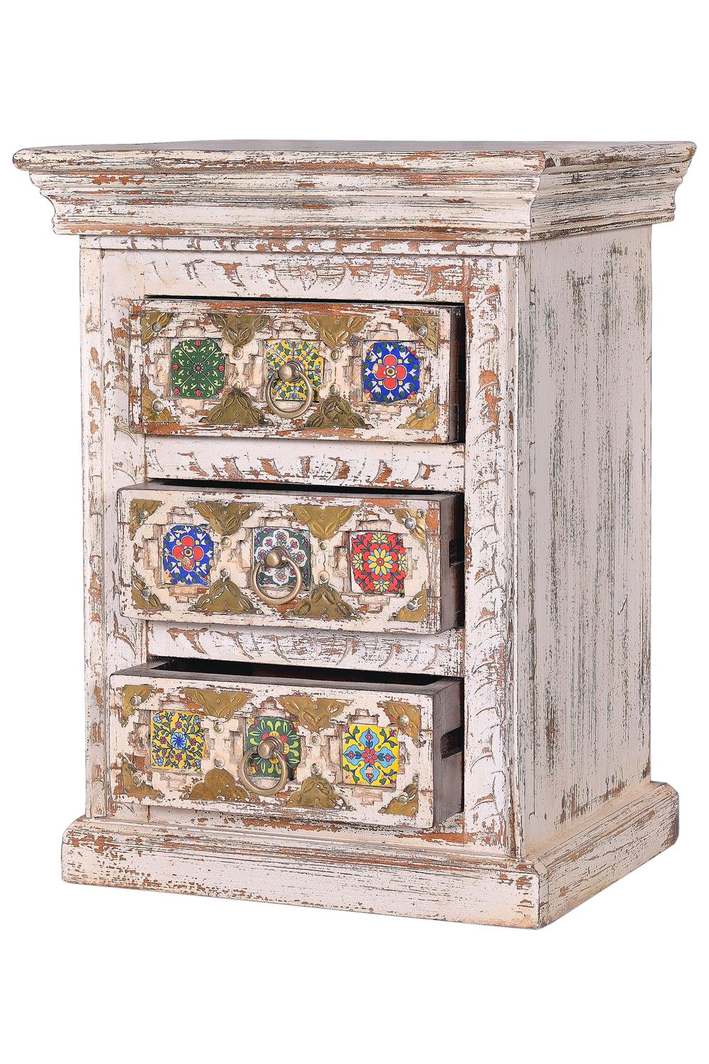 Noptiera cu 3 Sertare din Lemn de Mango Giner y Colomer