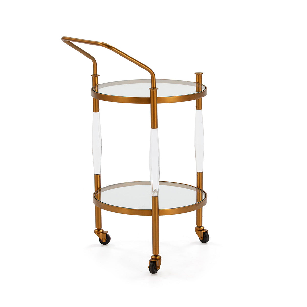 Carucior de Bucatarie din Sticla Metal Auriu Thai Natura