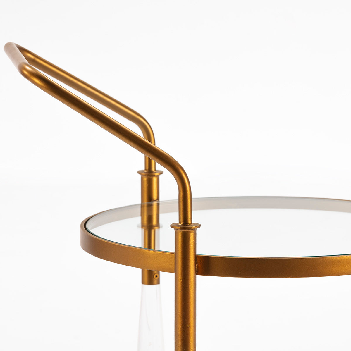 Carucior de Bucatarie din Sticla Metal Auriu Thai Natura