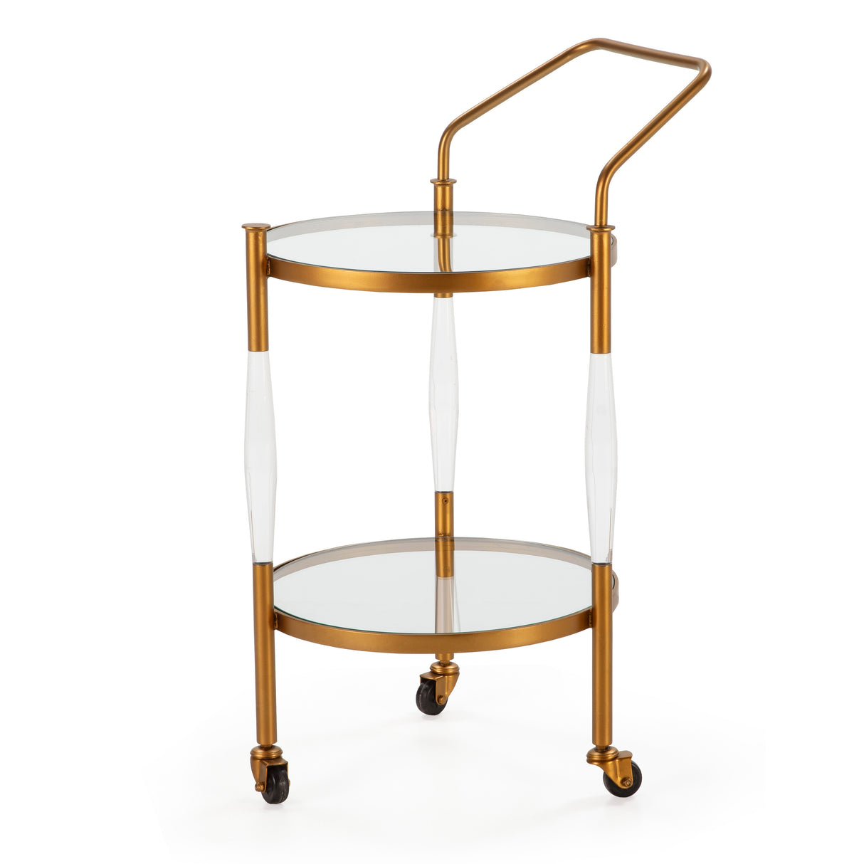 Carucior de Bucatarie din Sticla Metal Auriu Thai Natura