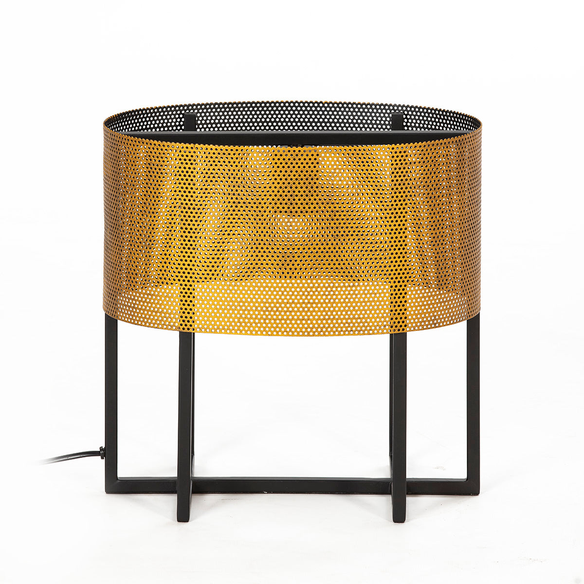 Veioza de Masa din Metal Aurit Negru Modern Thai Natura