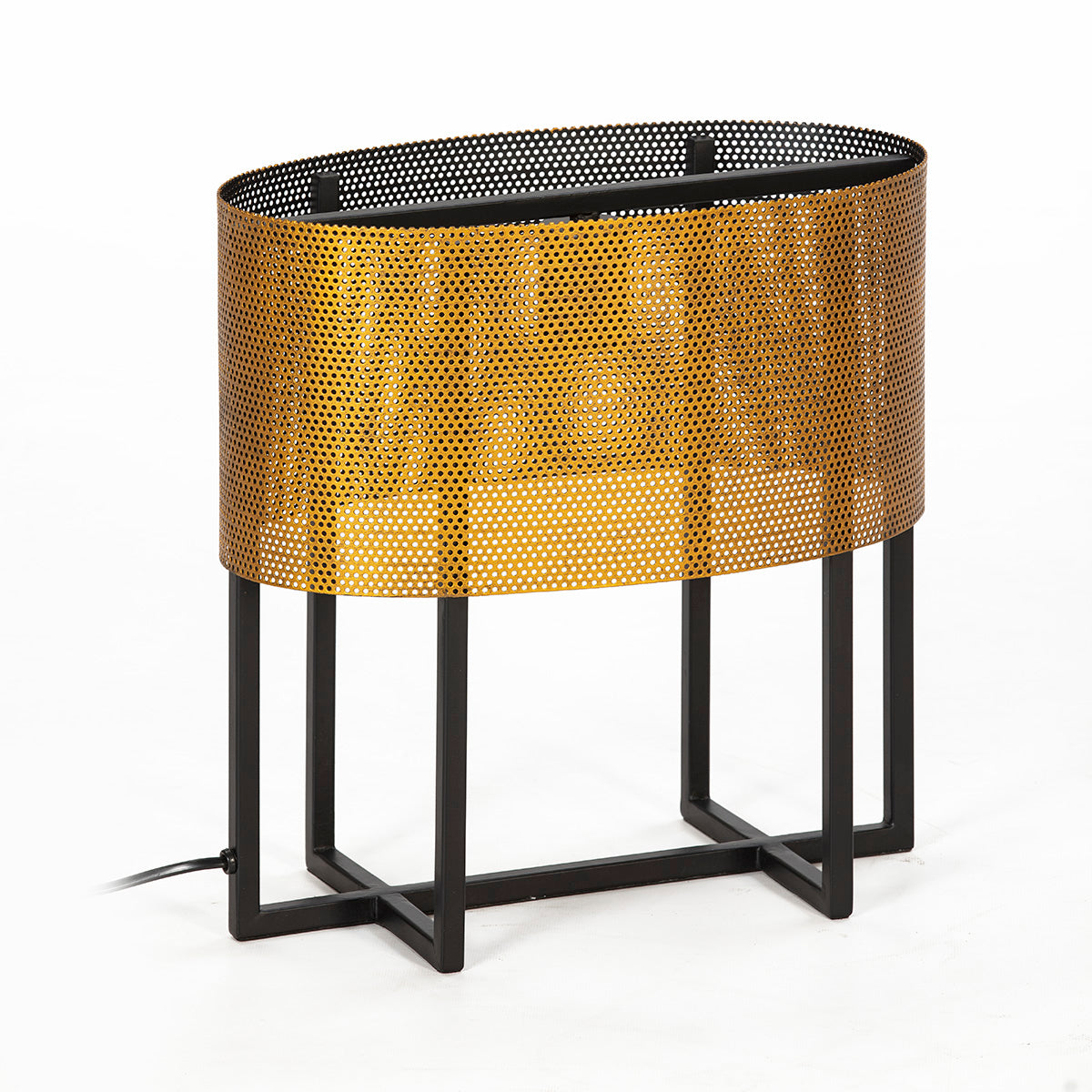 Veioza de Masa din Metal Aurit Negru Modern Thai Natura