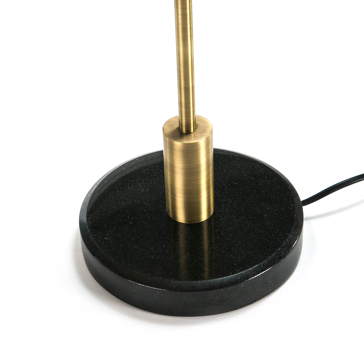 Veioza din Marmura Neagra cu Suport Metalic Auriu Thai Natura