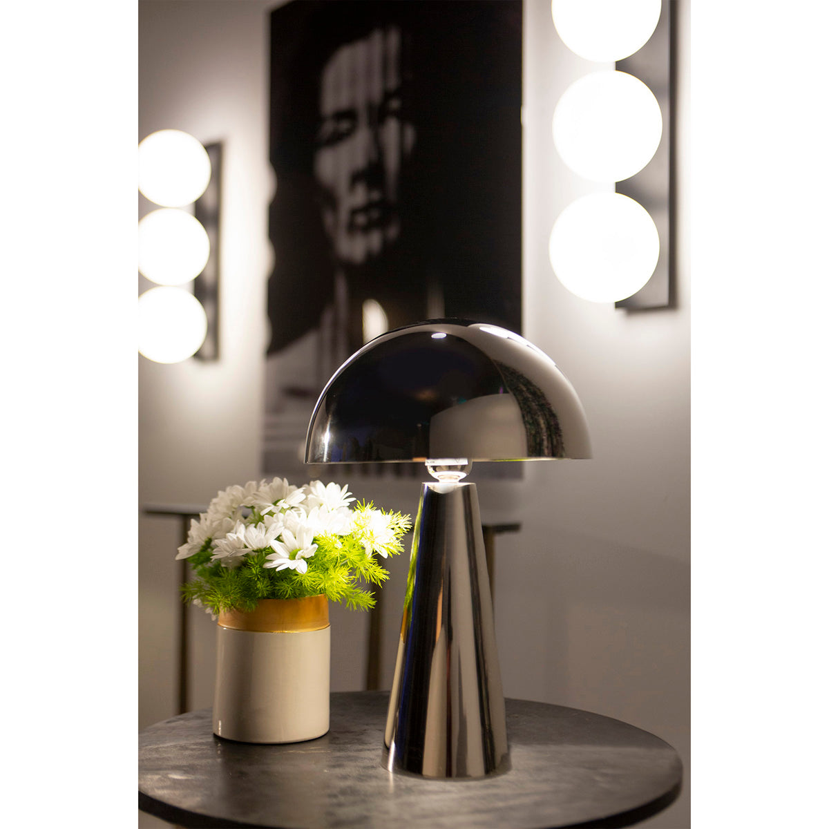 Veioza din Metal Nichelat Modern Thai Natura