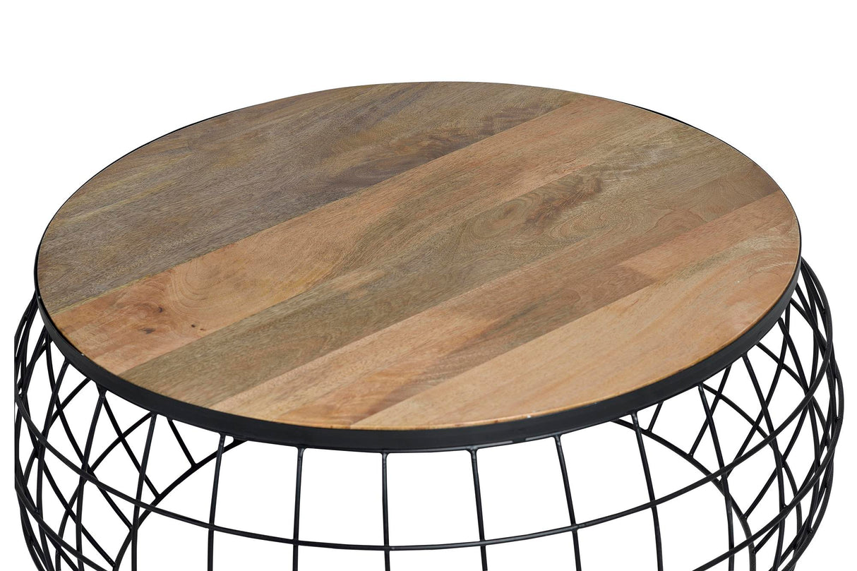 Set Mese de Cafea Tokyo din Lemn de Mango cu Structura din Fier Giner y Colomer