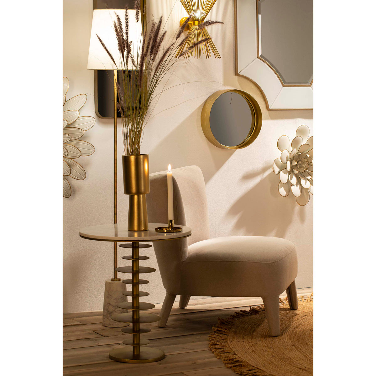 Aplica din Metal Auriu Thai Natura