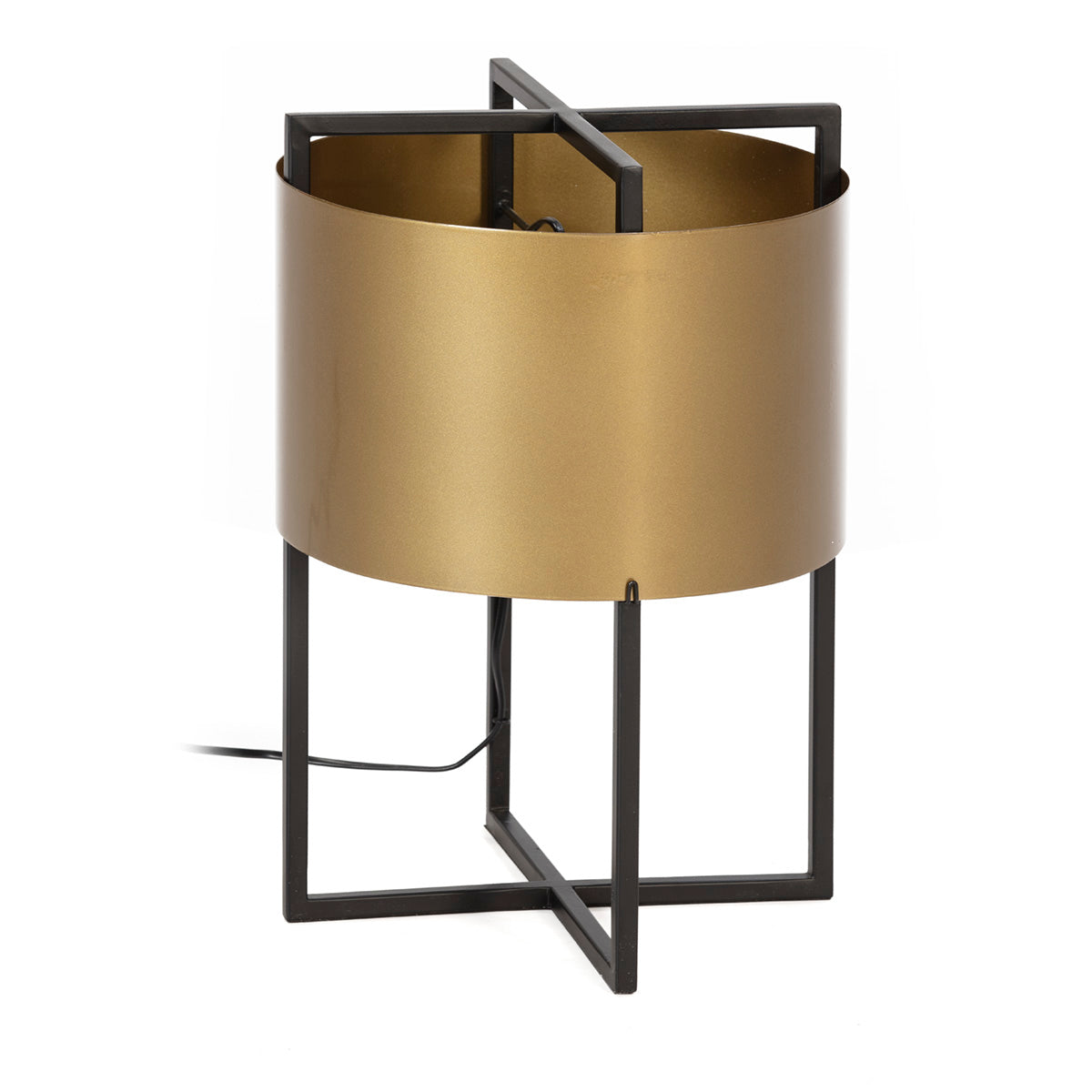 Veioza cu Abajur Metal Auriu Negru Thai Natura