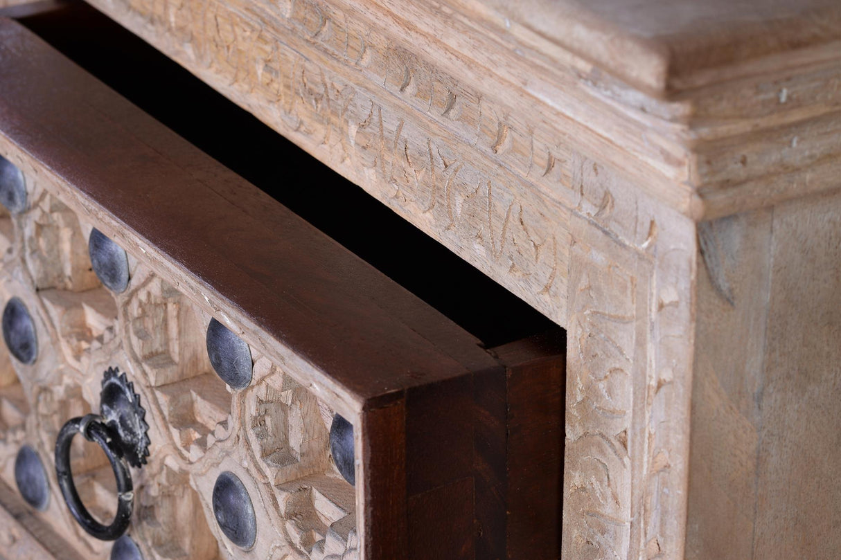 Masa cu 2 Sertare din Lemn de Mango si Detalii de Fier Giner y Colomer