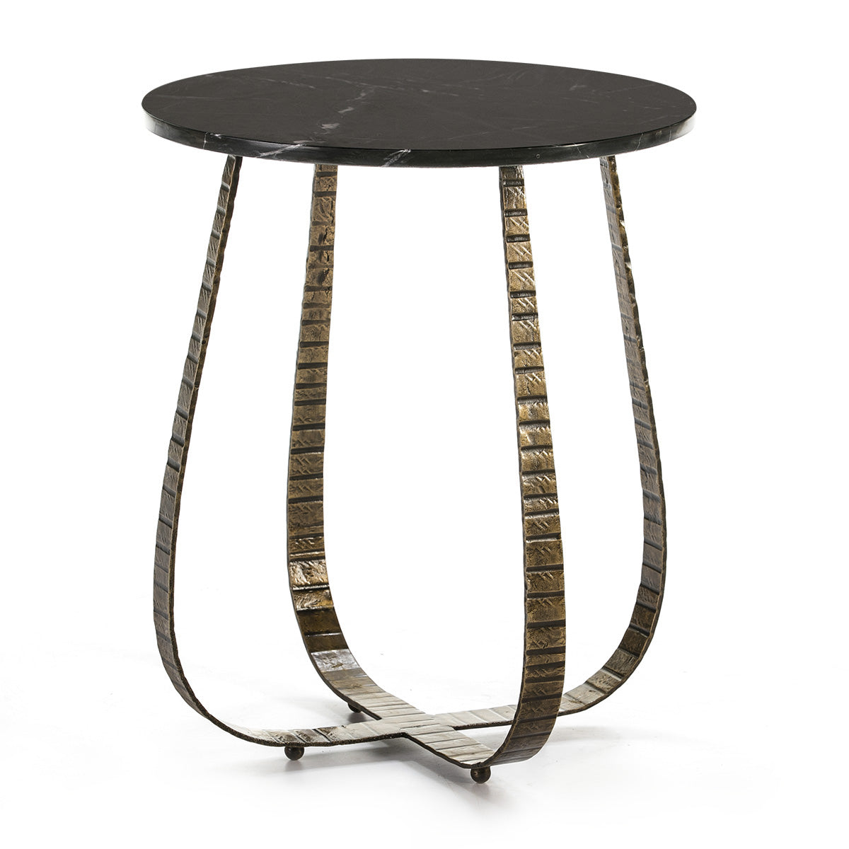 Masa Laterala Marmura Neagra Metal Auriu Thai Natura