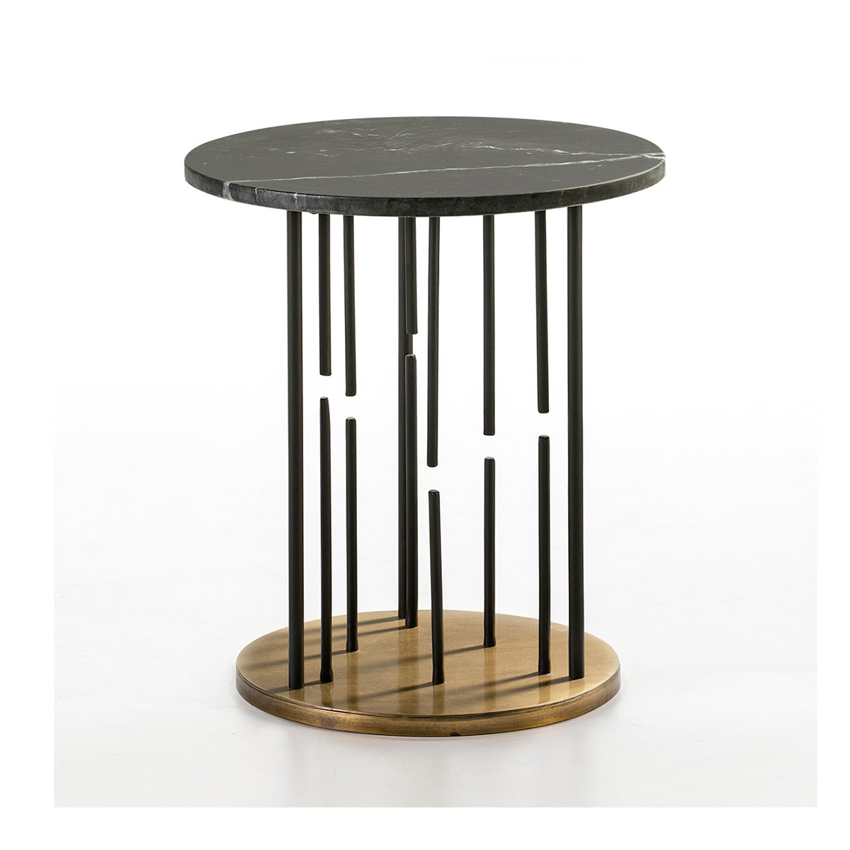 Masa Laterala Marmura Neagra Metal Auriu Negru Thai Natura