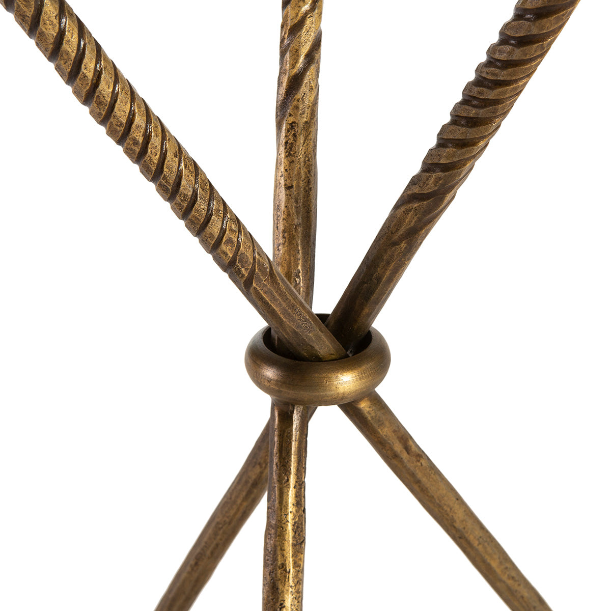 Masa Laterala Metal Auriu Marmura Alba Thai Natura