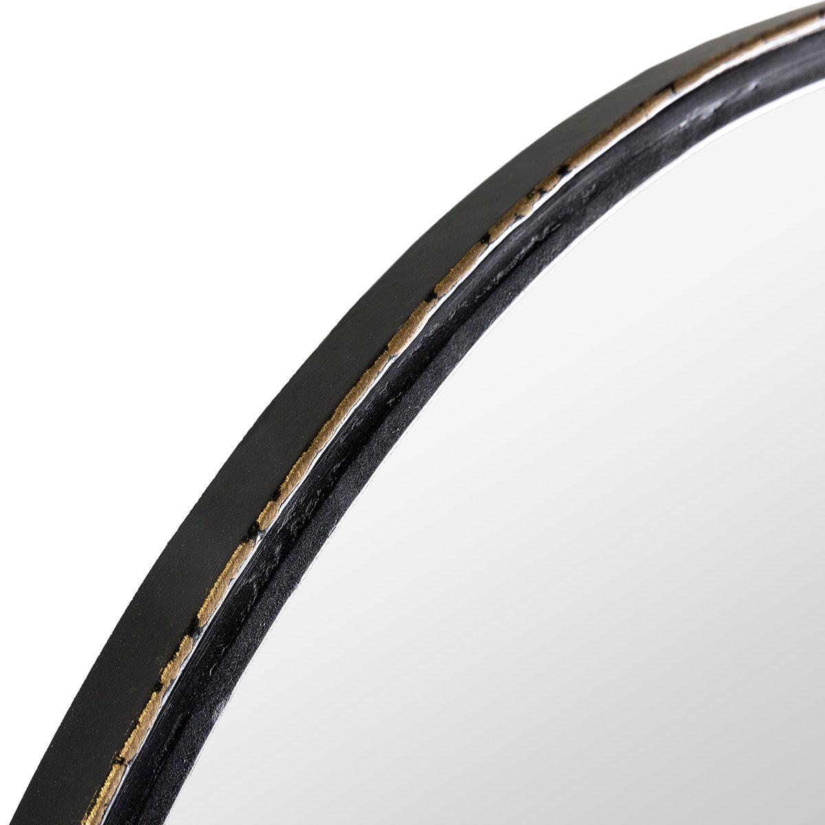 Oglinda cu Rama din Metal Negru Auriu Thai Natura