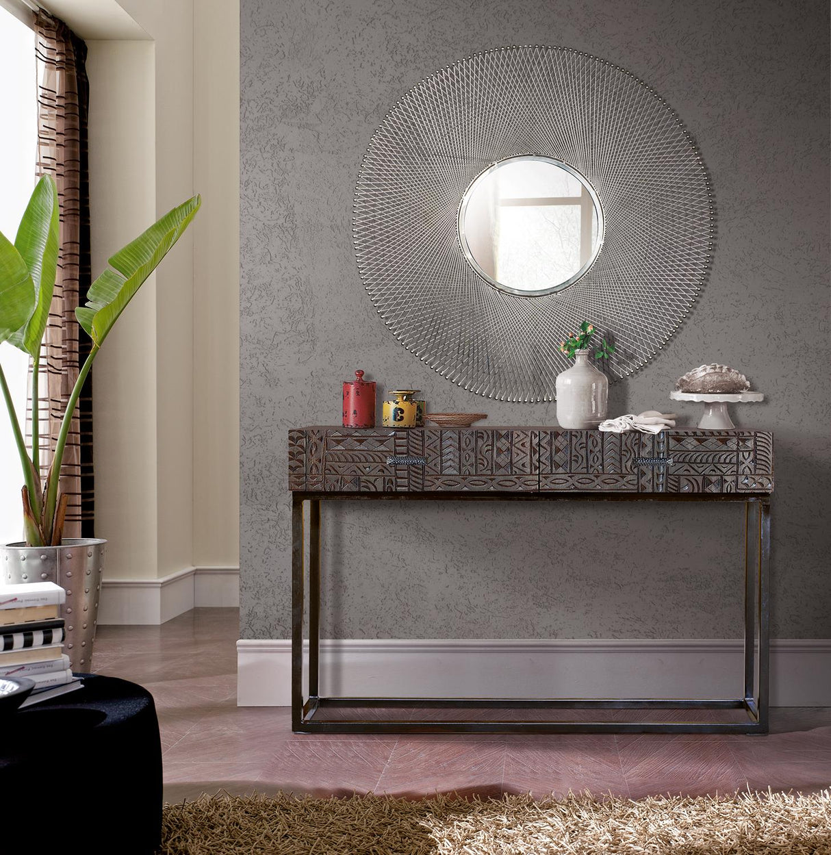 Consola din Lemn Mango cu Sertare Sculptate Manual Giner y Colomer