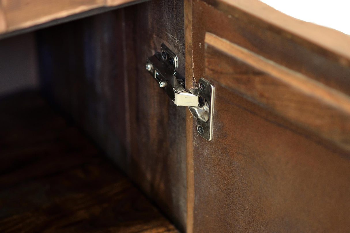 Comoda din Lemn de Mango cu Detalii din Bronz si Baza din Fier Giner y Colomer