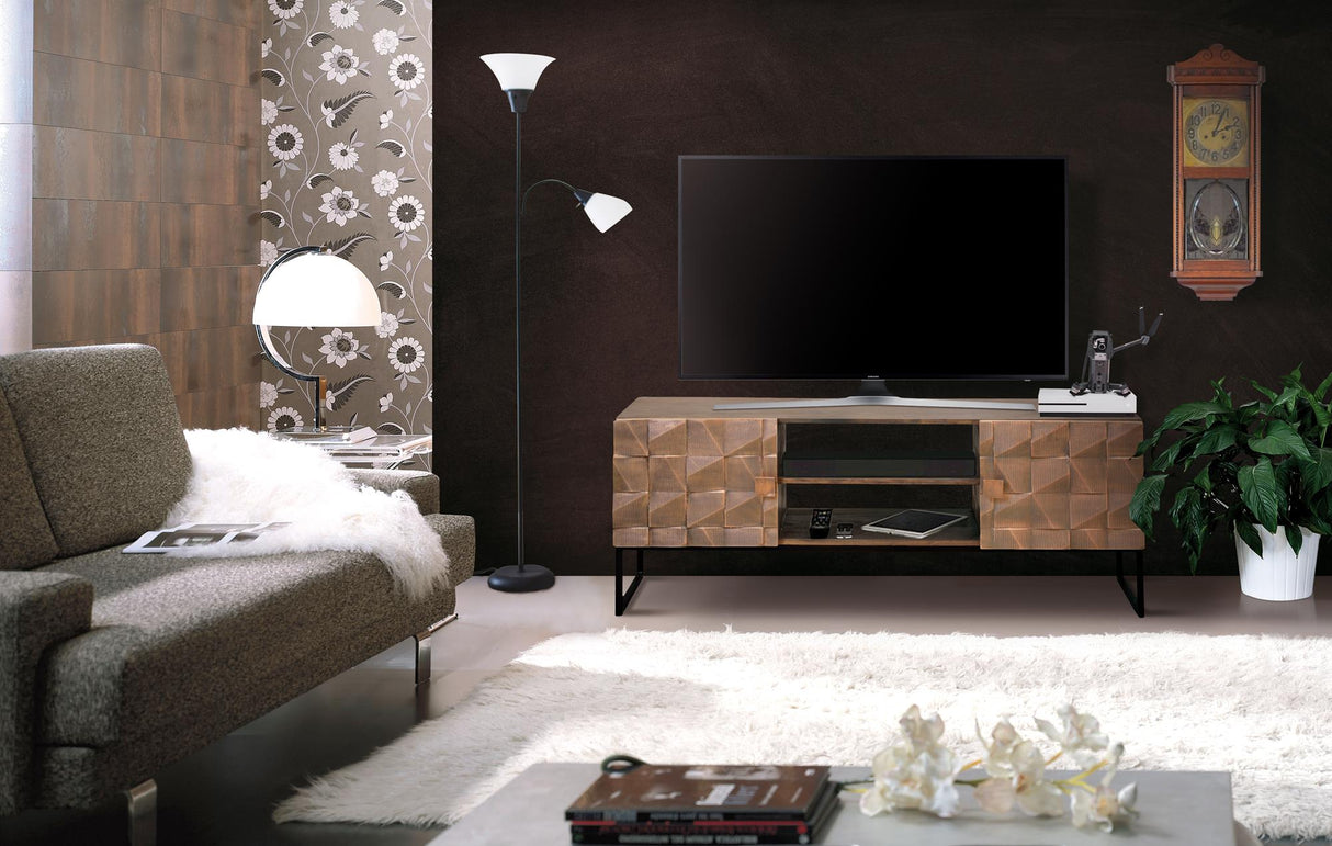 Comoda TV din Lemn de Mango cu Detalii din Bronz Giner y Colomer