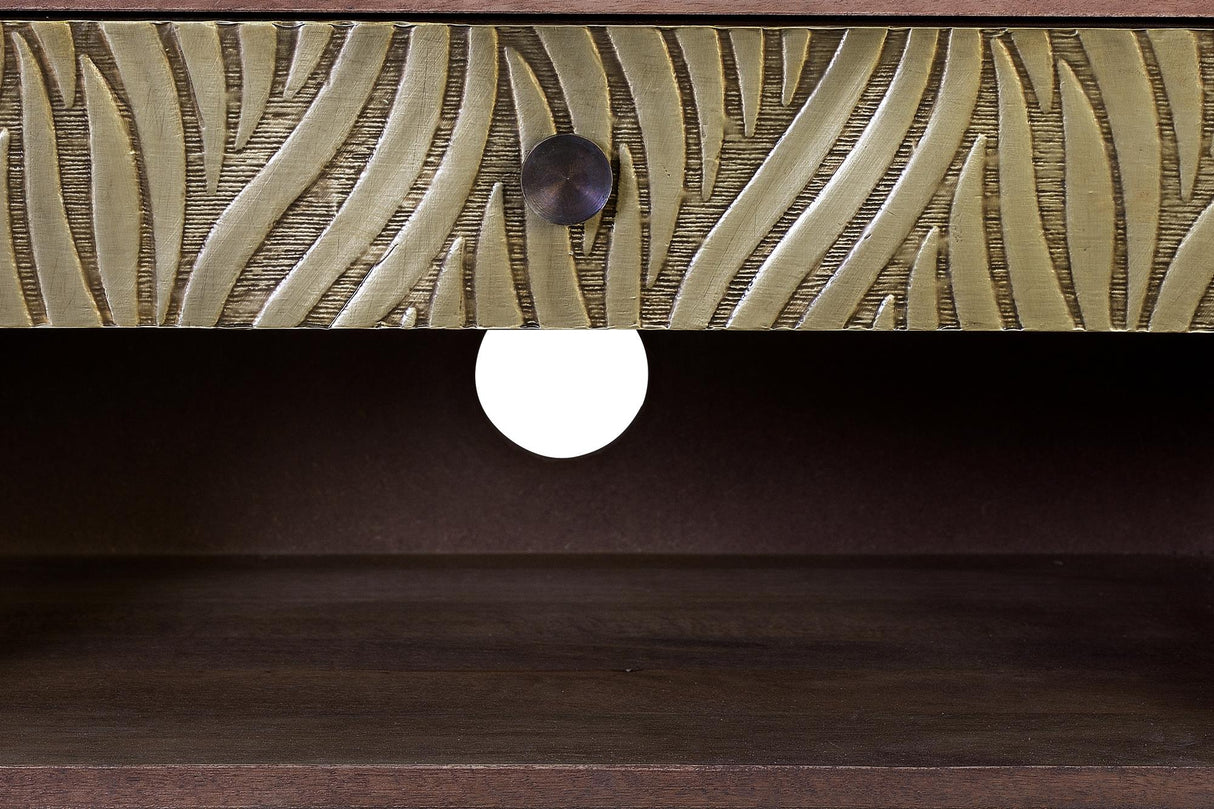 Comoda TV din Lemn de Mango cu Bronz Reliefat Giner y Colomer