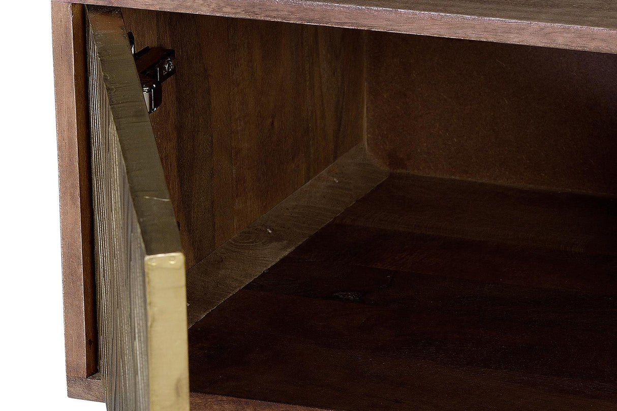 Comoda TV din Lemn de Mango cu Bronz Reliefat Giner y Colomer