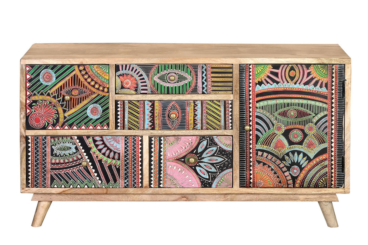 Comoda TV din Lemn de Mango Pictata Manual Giner y Colomer