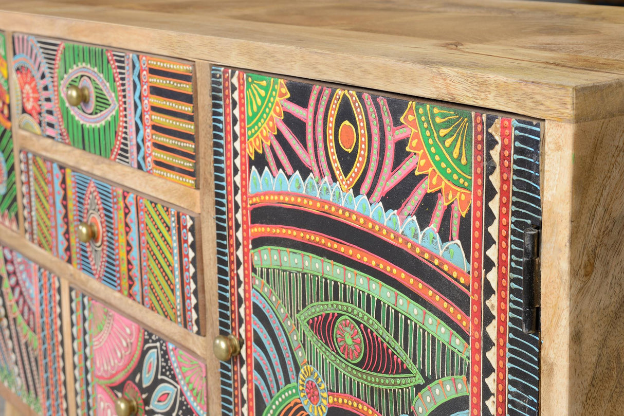 Comoda TV din Lemn de Mango Pictata Manual Giner y Colomer