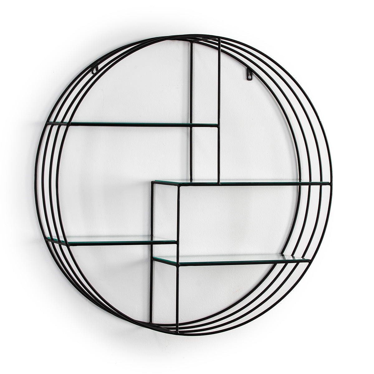 Raft de Sticla Metal Negru Thai Natura