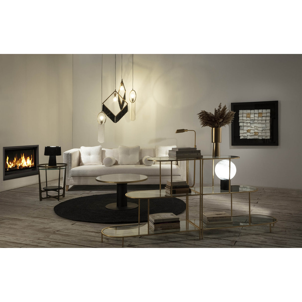 Masa de Cafea din Marmura cu Cadru Metalic Thai Natura