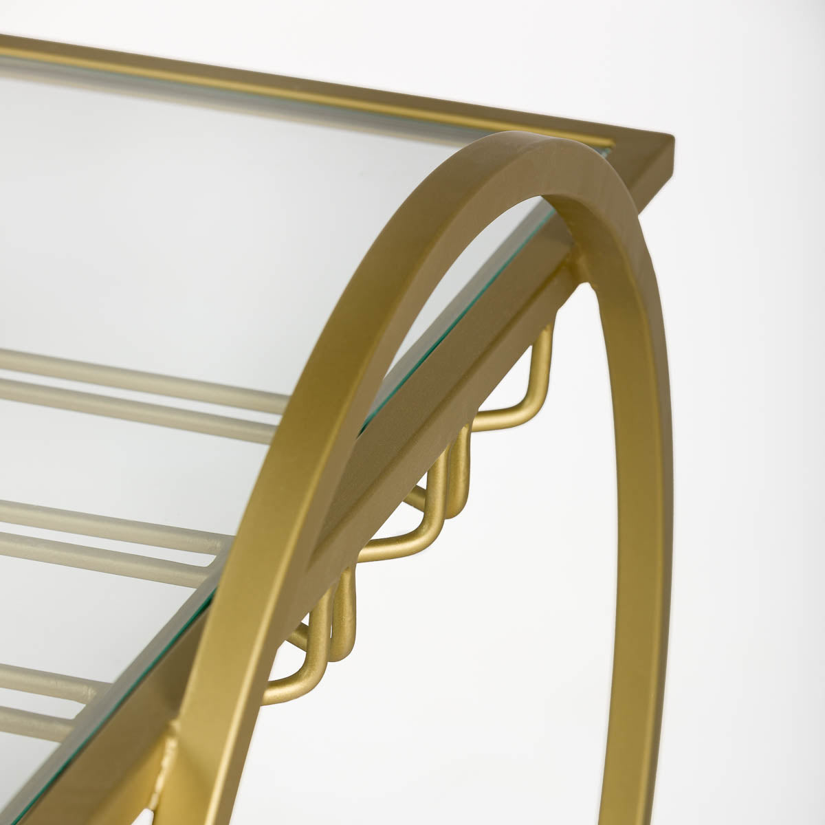 Carucior din Sticla Metal Auriu Thai Natura