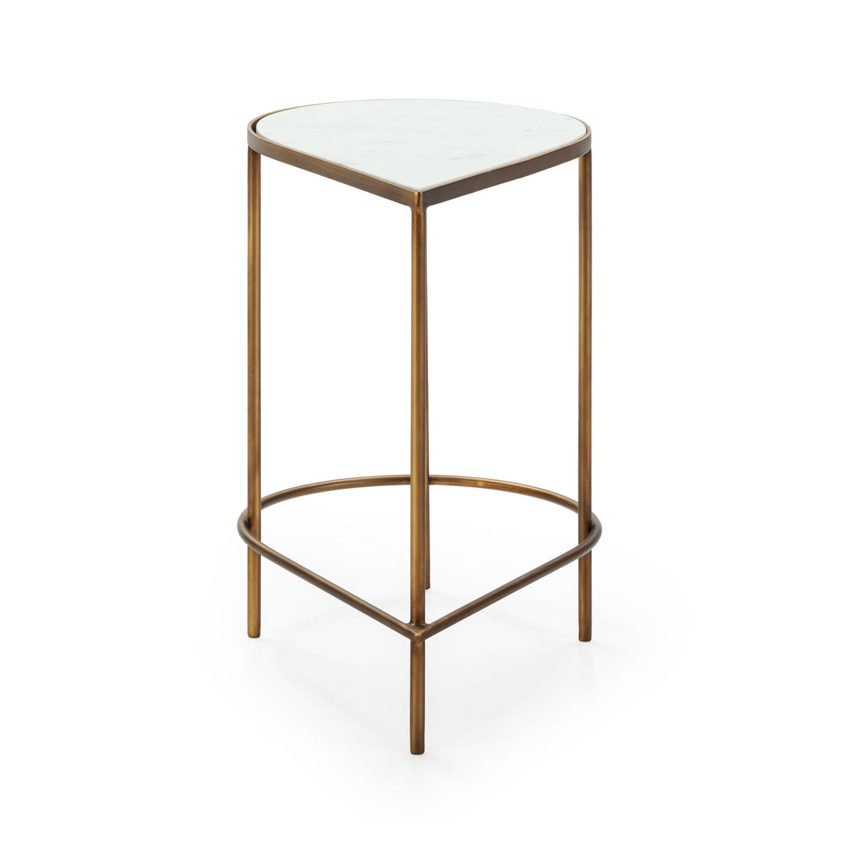 Masa Laterala Metal Marmura Auriu Alb Thai Natura