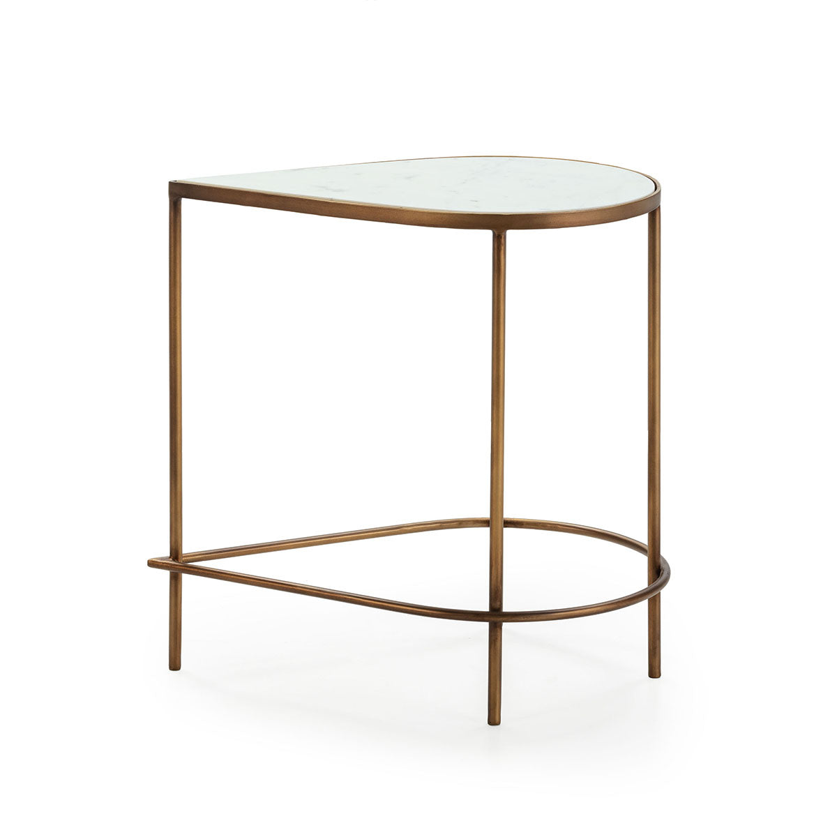 Masa Laterala Metal Marmura Auriu Alb Thai Natura